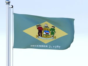 animated delaware flag 3D Model