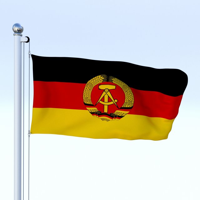 animated east germany flag 3D Model .c4d .max .obj .3ds .fbx .stl .blend 