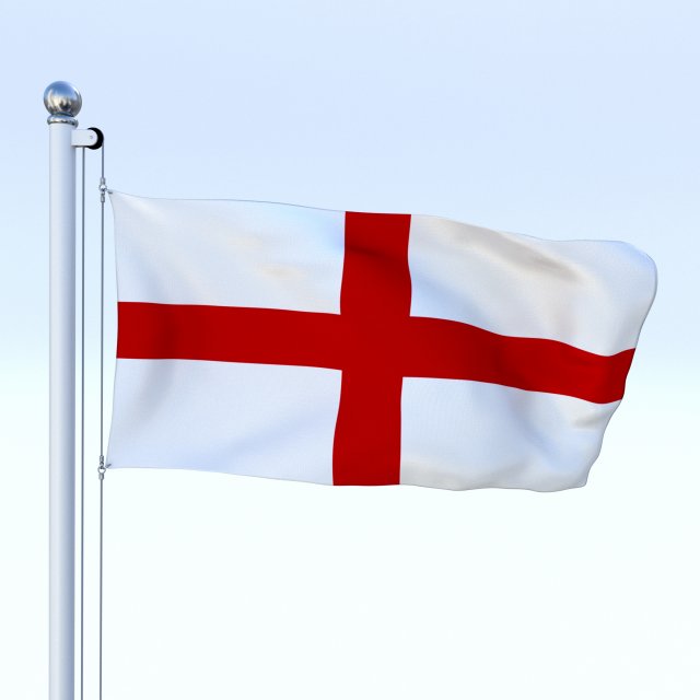 animated england flag Model 3D .c4d .max .obj .3ds .fbx .stl .blend 