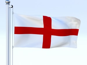 animated england flag Model 3D