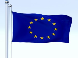 animated european union flag Modello 3D
