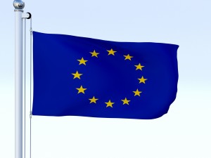 animated european union flag Modello 3D