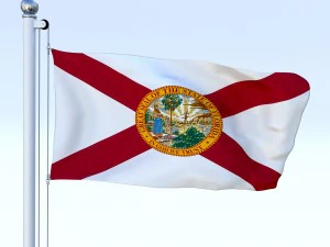 animierte Florida-Flagge 3D Modell