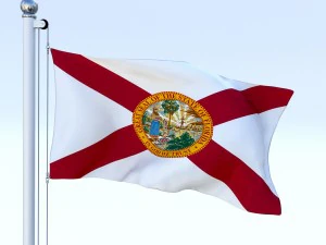 animated florida flag 3D Model