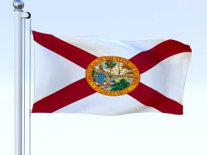 animated florida flag 3D Model