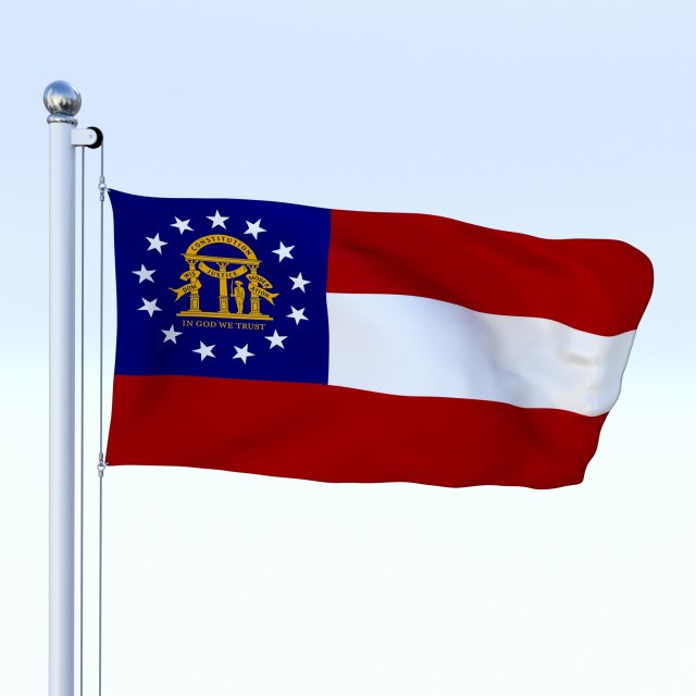 animated georgia flag 3D Model .c4d .max .obj .3ds .fbx .stl .blend