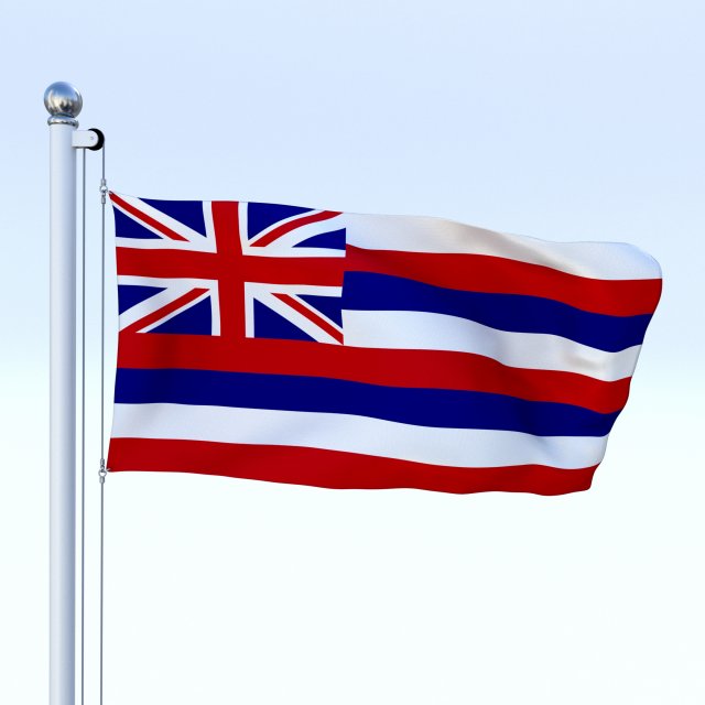 animated hawaii flag 3D 모델 .c4d .max .obj .3ds .fbx .stl .blend 