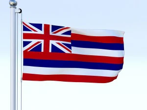 animated hawaii flag 3D Model