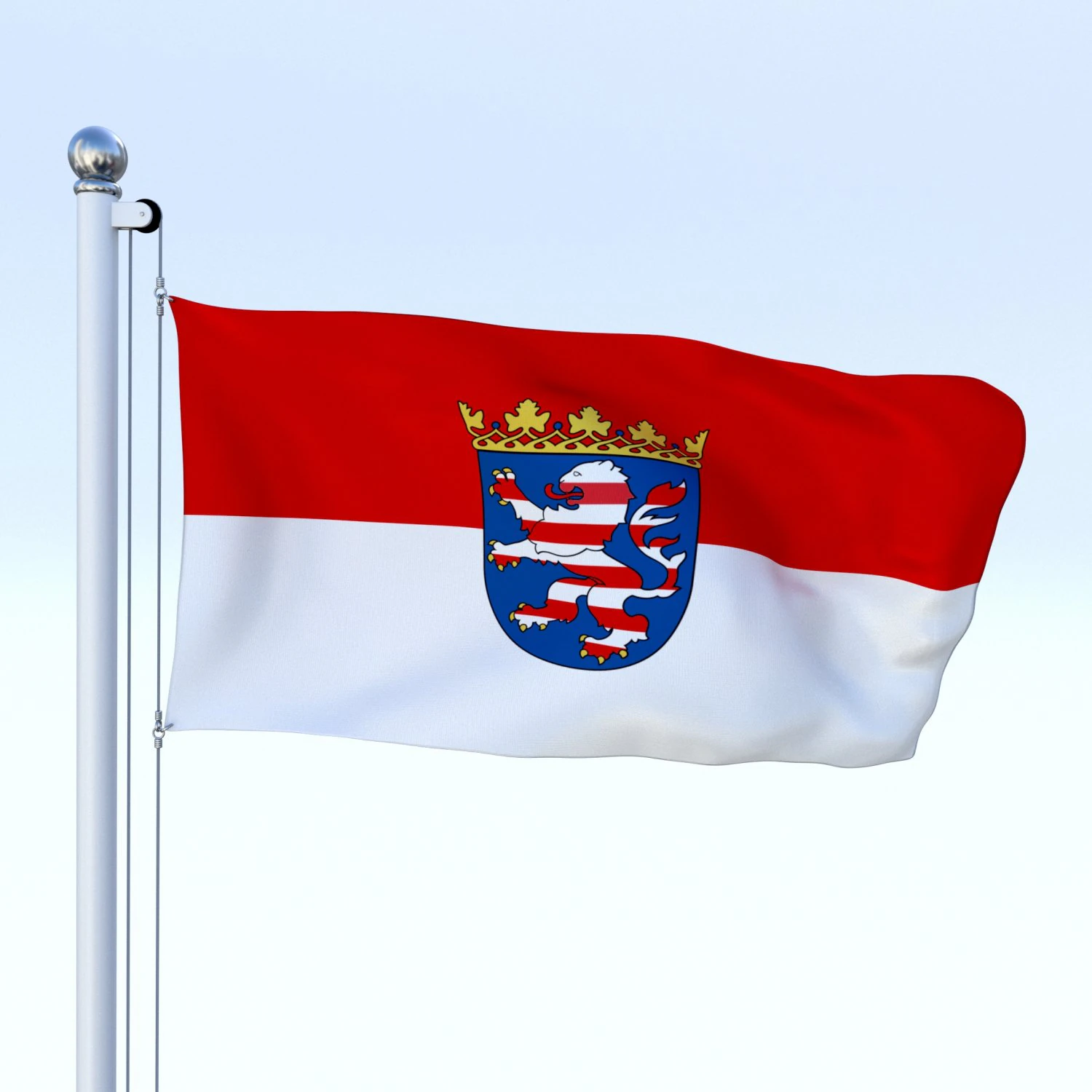 animated hesse german state flag 3D Model .c4d .max .obj .3ds .fbx .stl .blend 