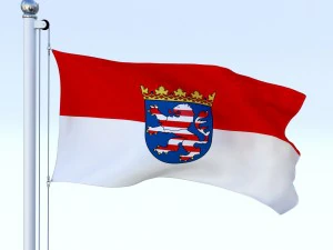 animated hesse german state flag 3D Model