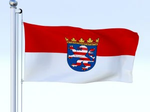 animated hesse german state flag 3D Model