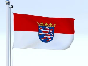 animated hesse german state flag 3D Model
