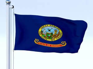animierte Idaho-Flagge 3D Modell