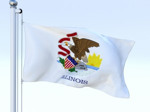 animated illinois flag 3D Модель