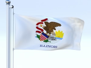 animated illinois flag 3D Модель