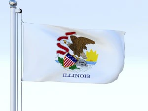 애니메이션 일리노이 깃발 3D 모델