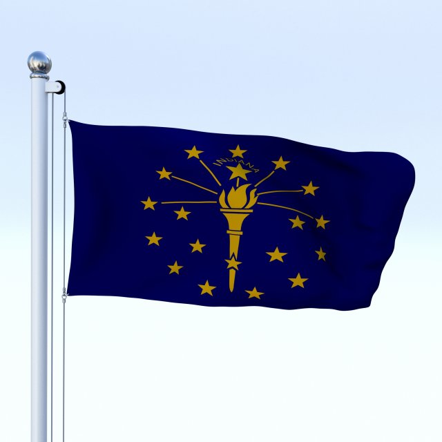 animated indiana flag 3D Модель .c4d .max .obj .3ds .fbx .stl .blend 