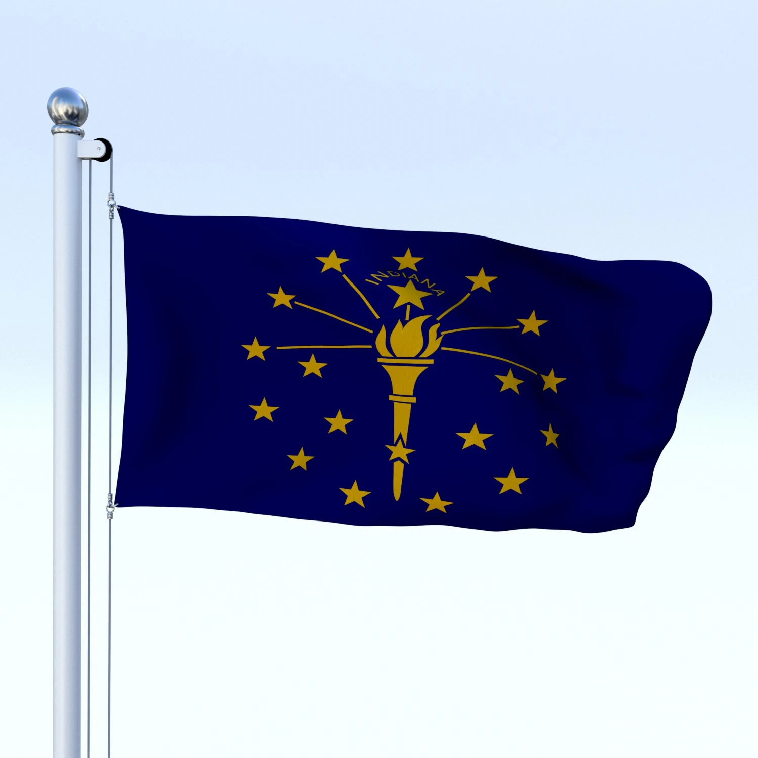animated indiana flag 3D Model .c4d .max .obj .3ds .fbx .stl .blend 