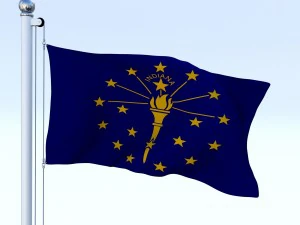 animated indiana flag 3D Model