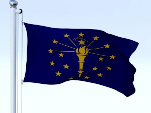 animated indiana flag 3D Model