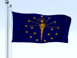 animated indiana flag 3D Model