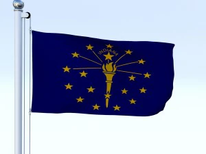 animated indiana flag 3D Model
