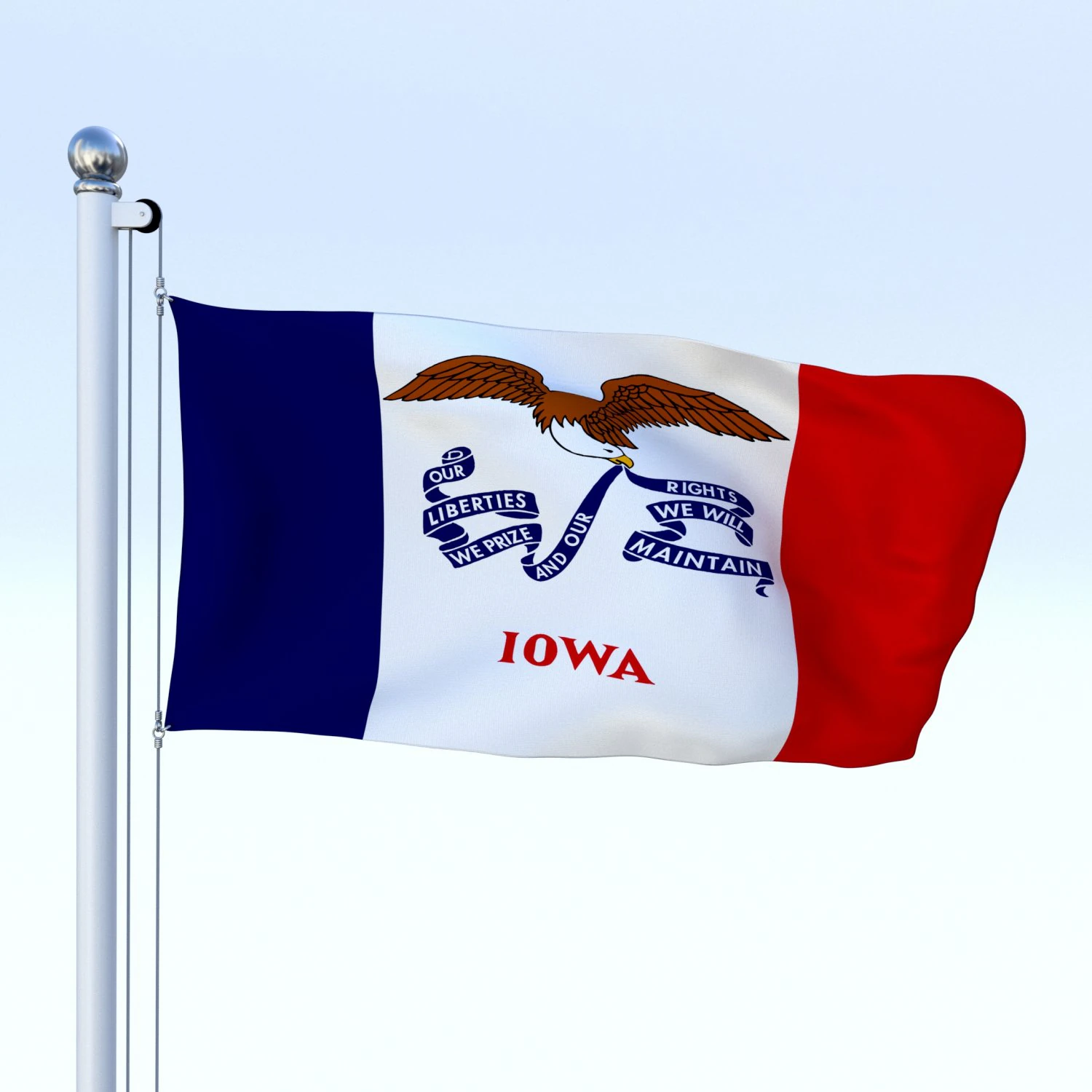 animated iowa flag 3D Model .c4d .max .obj .3ds .fbx .stl .blend