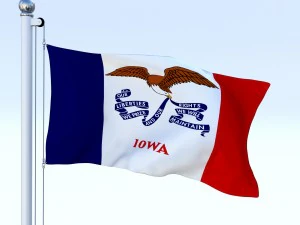 animated iowa flag 3D Model