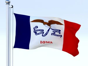animated iowa flag 3D Model