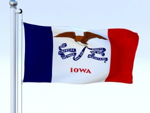 animated iowa flag 3D Model