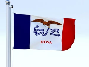 animated iowa flag 3D Model
