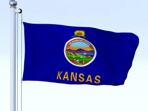 bandiera animata del Kansas Modello 3D