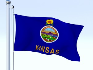 animated kansas flag Model 3D