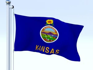 animated kansas flag 3D Model