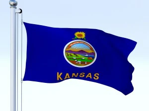 animated kansas flag 3D Model