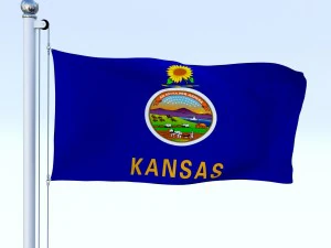 animated kansas flag 3D Model
