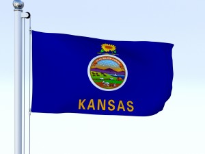 animated kansas flag Model 3D