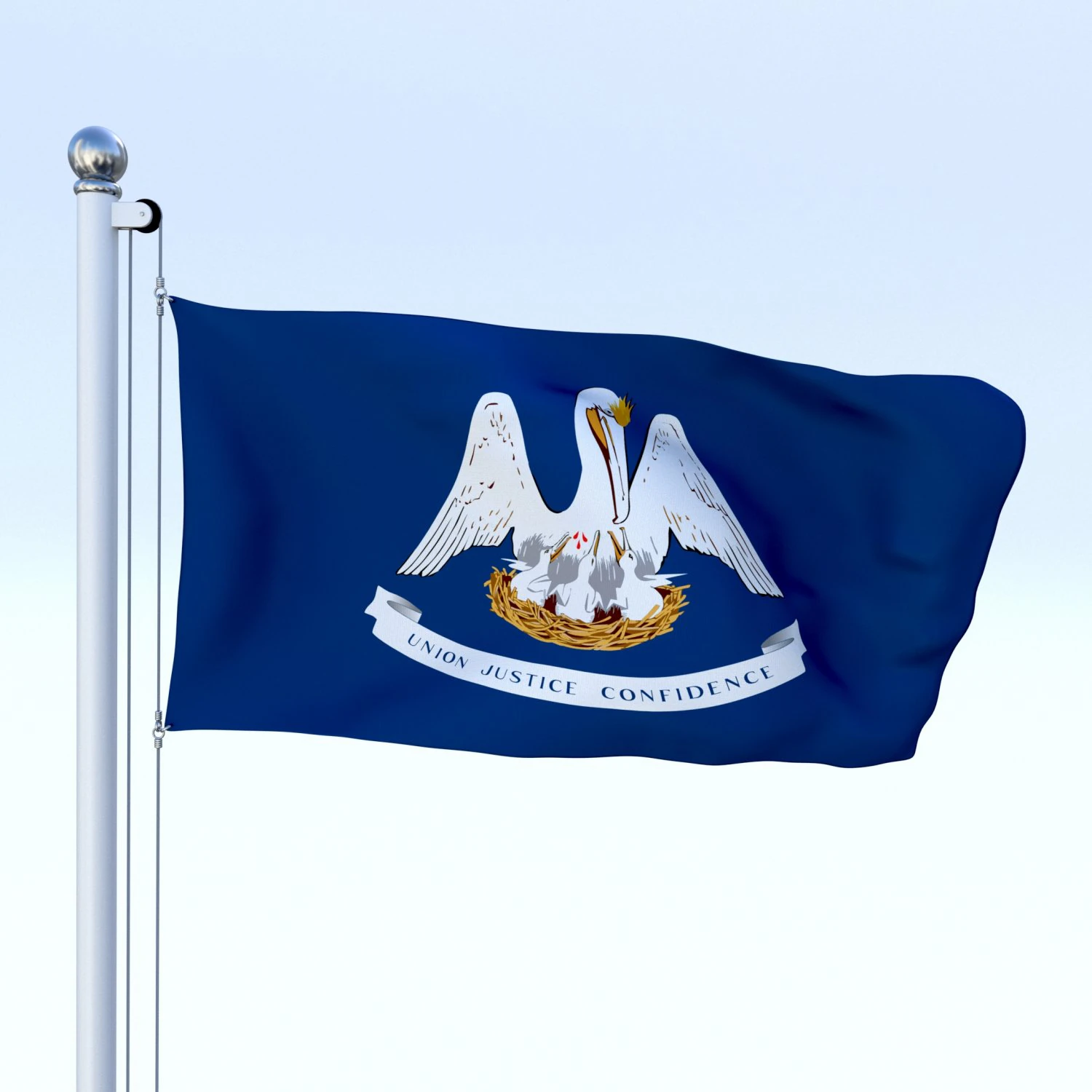 animated louisiana flag 3D Model .c4d .max .obj .3ds .fbx .stl .blend 
