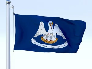 animierte Louisiana-Flagge 3D Modell