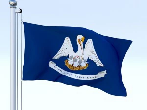 animated louisiana flag 3D Model