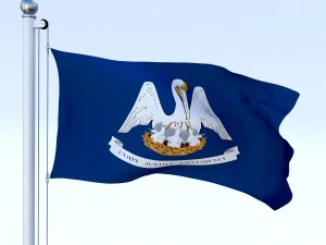 animated louisiana flag 3D Model