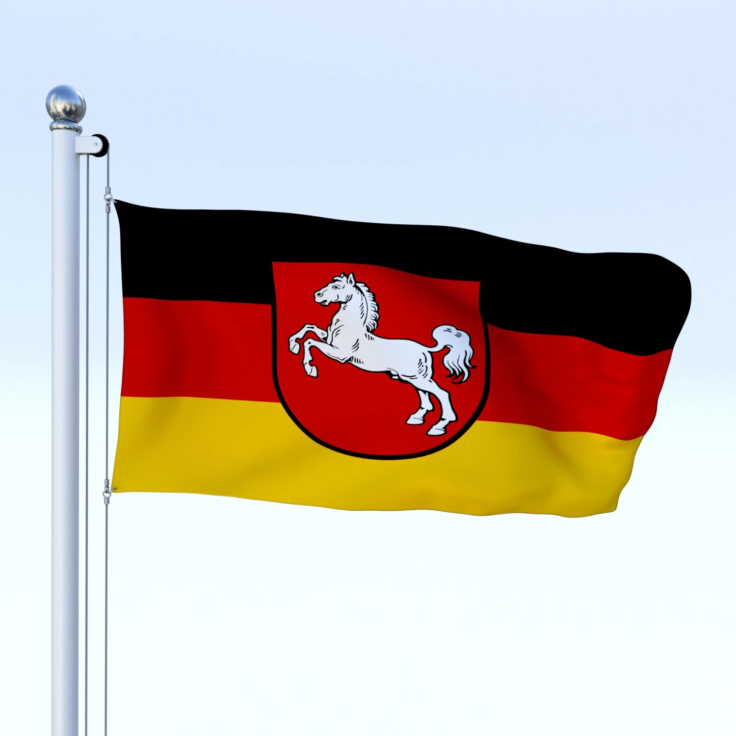 animated lower saxony german state flag 3D Model .c4d .max .obj .3ds .fbx .stl .blend 
