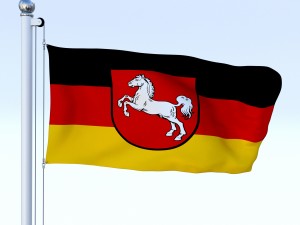 animated lower saxony german state flag 3D Model