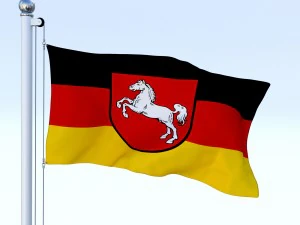 animated lower saxony german state flag 3D Model