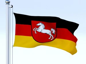 animated lower saxony german state flag 3D Model