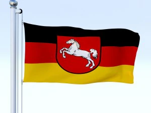 animated lower saxony german state flag 3D Model