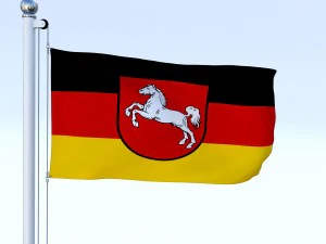 animated lower saxony german state flag 3D Model
