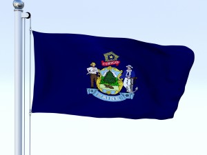 animated maine flag 3D Model