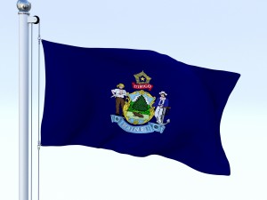 animated maine flag 3D 모델