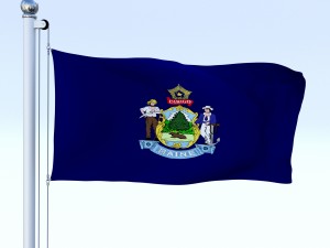 animated maine flag 3D 모델
